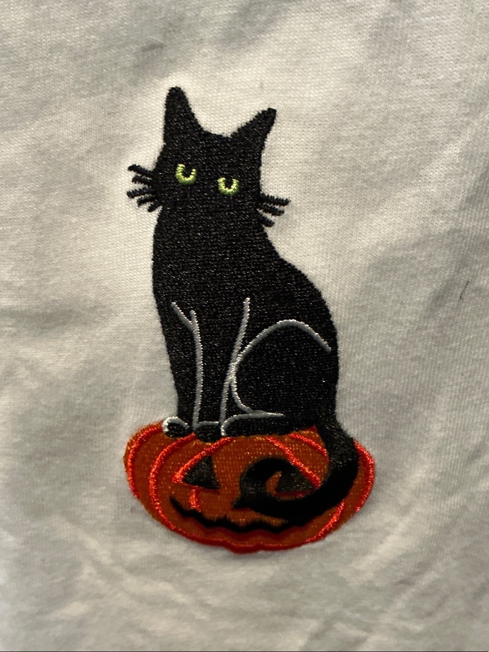 Sleepwear - White Cat & Pumpkin Graphic Sleep Tee